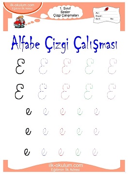 Çocuklar İçin Sesler Çizgi Çalışmaları Çalışma Sayfaları 
